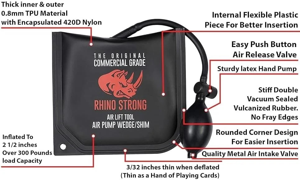 The Original Commercial Grade Air Wedge Bag 2.0 Pump Professional Leveling Kit