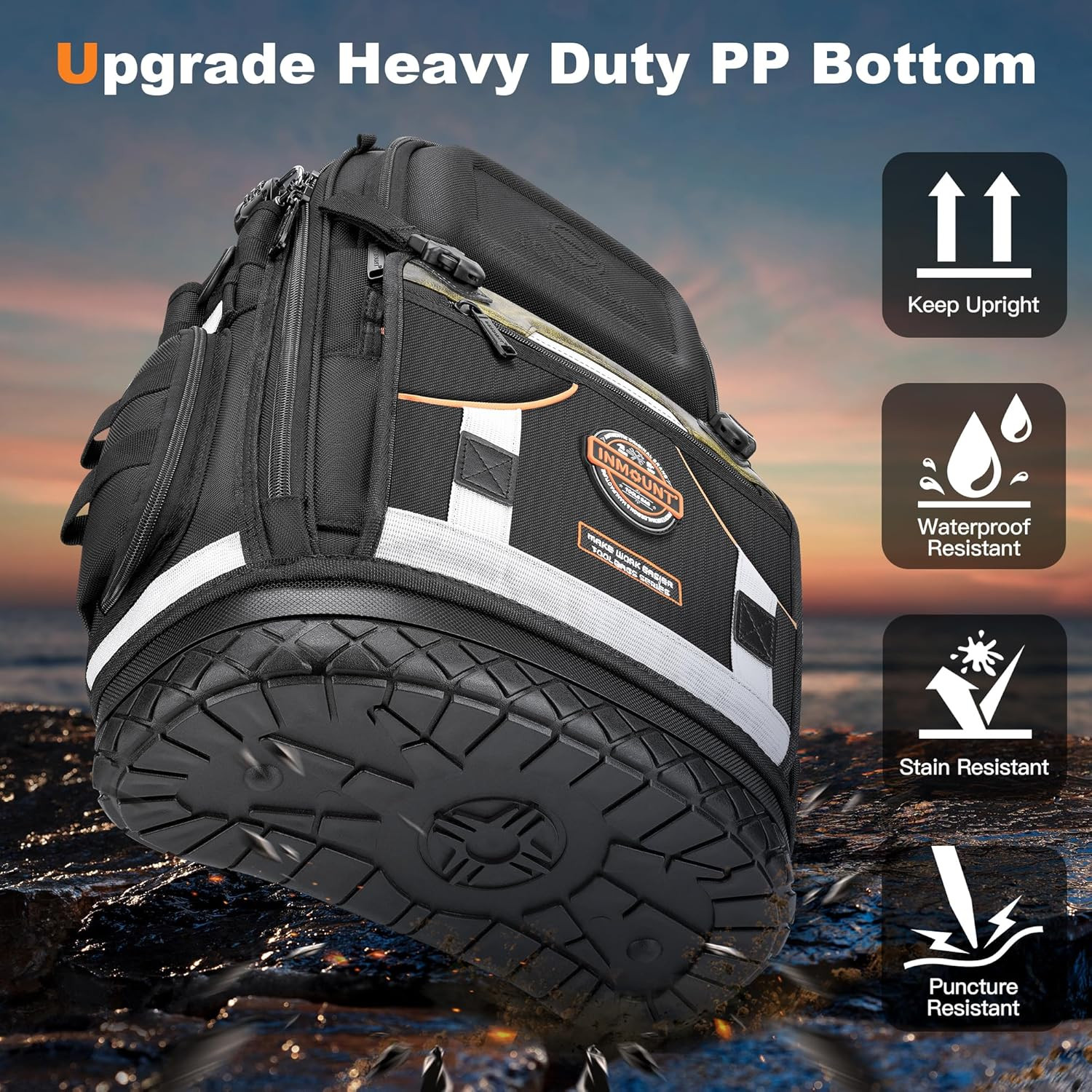 Heavy Duty Tool Backpack for Electricians – Durable 1680D Organizer with Lock