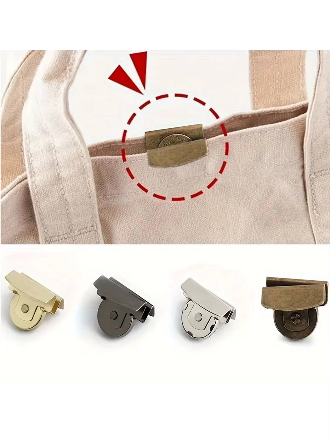 8-Piece Bag Snap Accessories Magnetic Buckle, Bag Snap Hidden Button Seam-Free B