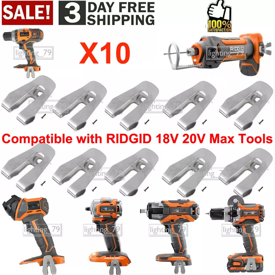 10 Pack Belt Clip Hook Fits for Ridgid W/Screw For Ridgid R86035 R86034 R86036