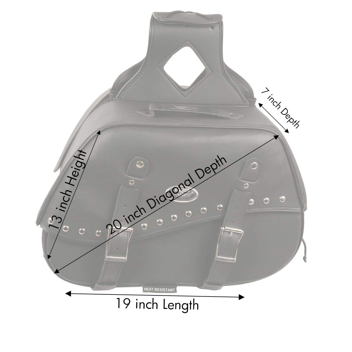 Studded Throw-Over Motorcycle Saddlebags – Synthetic Leather – Universal Fit …