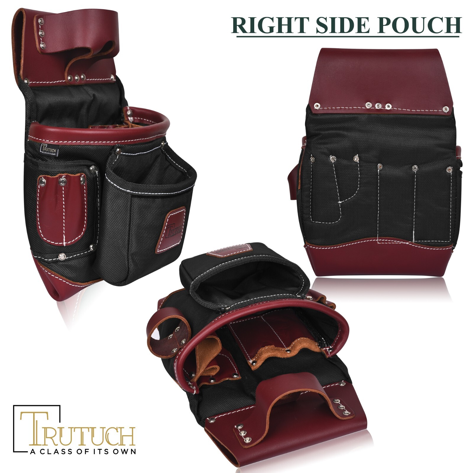 TRUTUCH Nylon and Leather Tool Belt | Framing Tool Bags | Nylon Tool Pouch