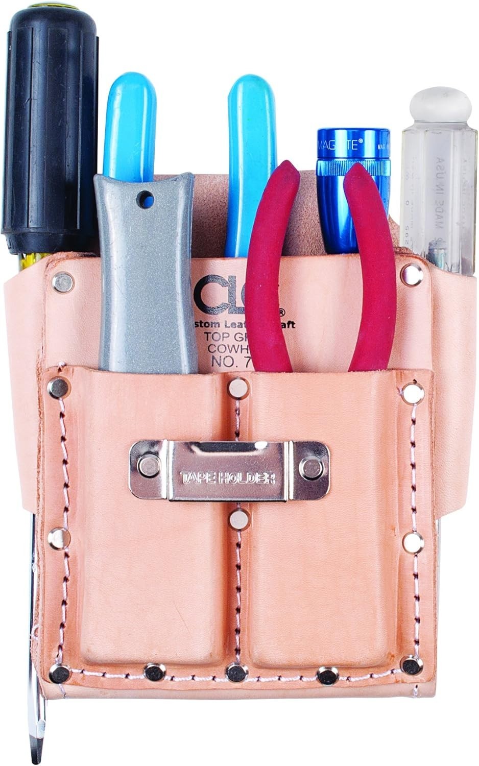 CLC Tool Pouch 700 Heavy Duty Tan Leather 5-Pocket Belt Organizer Rugged Durable