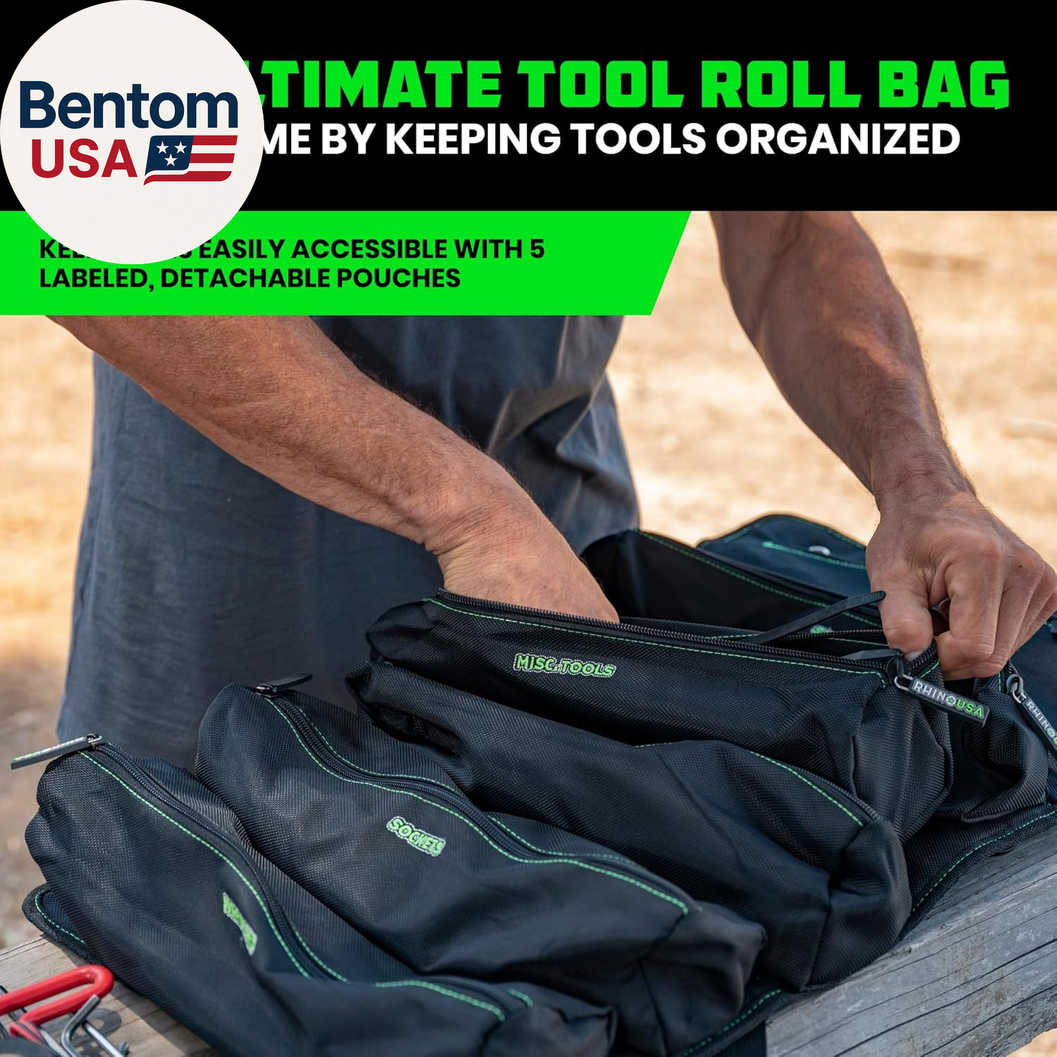 Tool Bag Roll – Heavy Duty Canvas Organizer Pouch for Tools – Ultimate Travel To