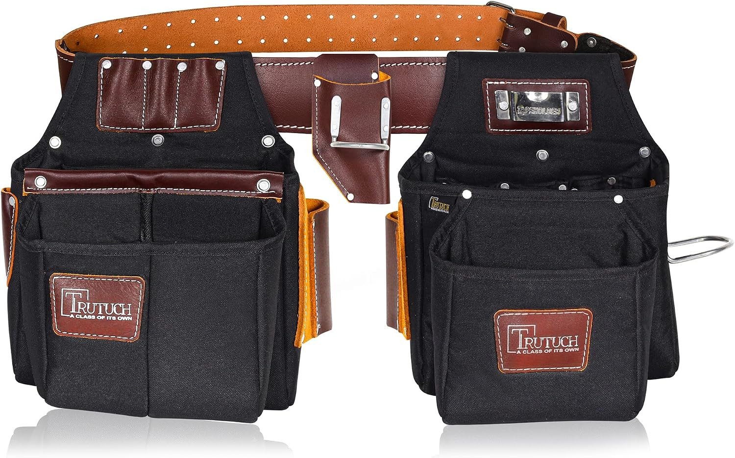 Durable Nylon & Leather Tool Belt for Carpenters & Electricians – Black 1700
