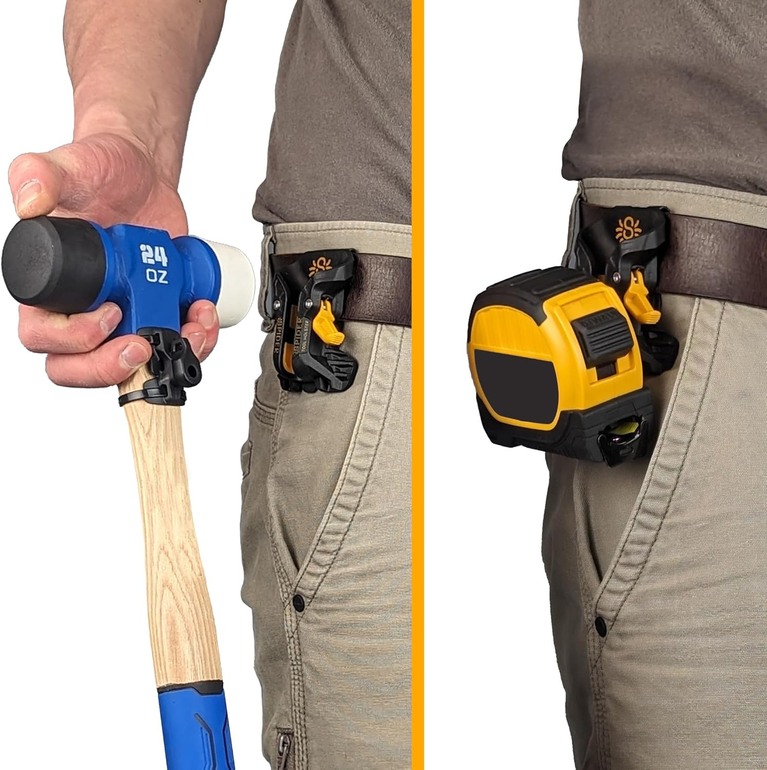 Tool Holster – Pro Tape Measure + Hammer Holster Kit – Upgraded, Self Locking, Q