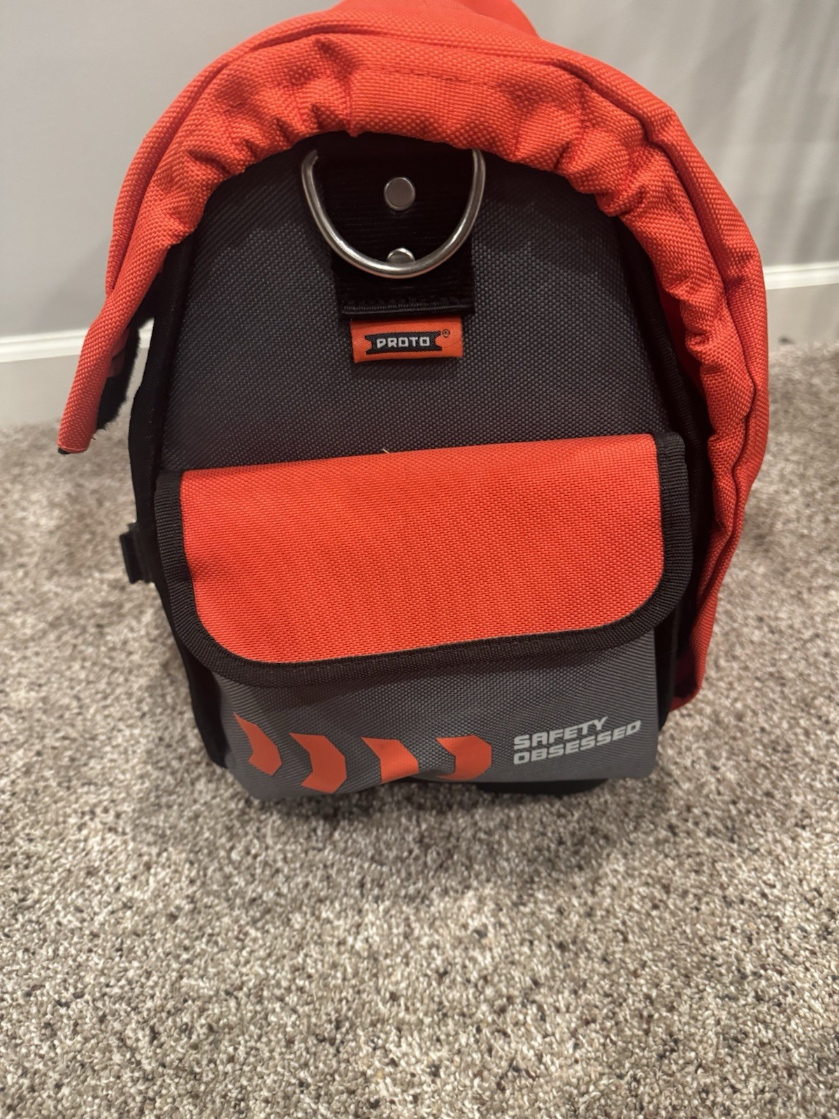 PROTO J120TB 10 Pocket Industrial Open Tote Tool Bag Grey/ Red – Brand New