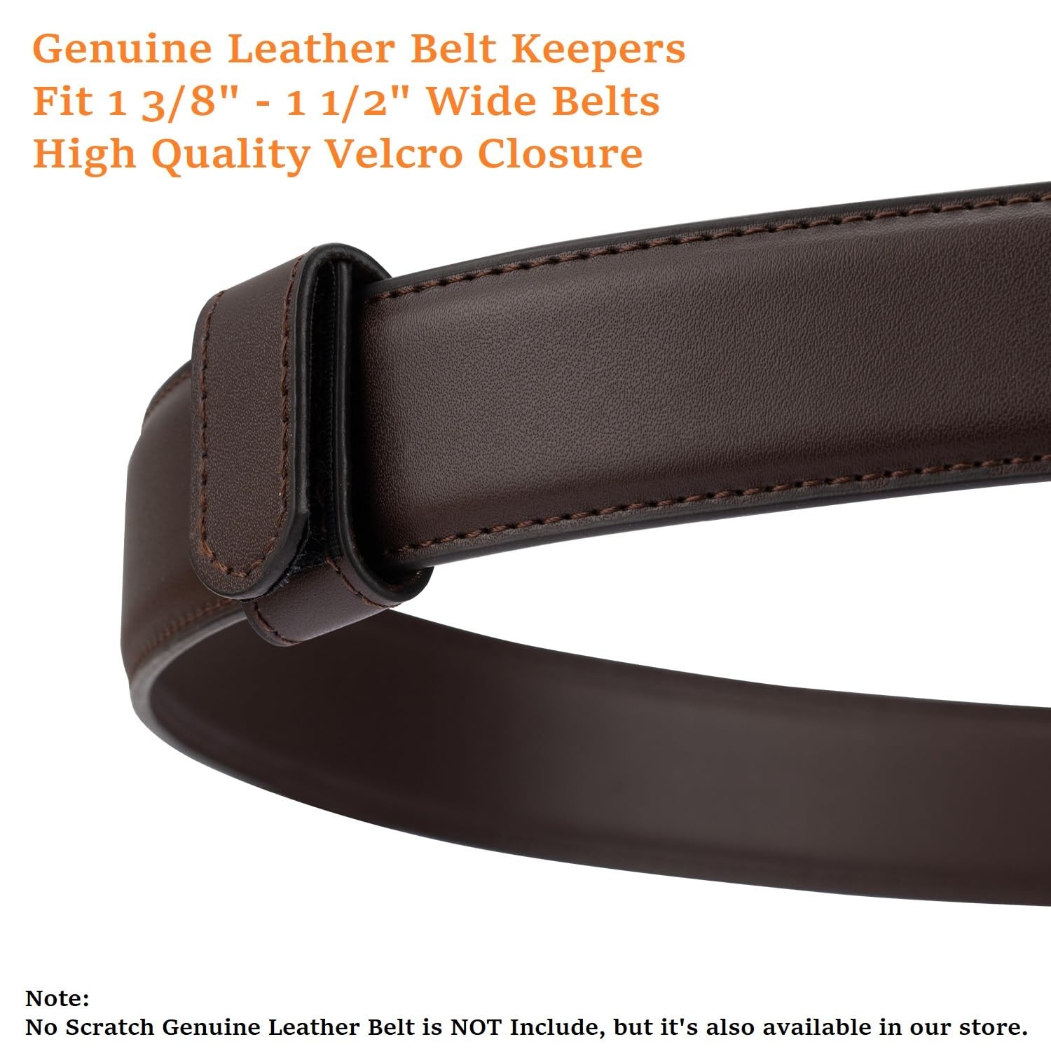 Genuine Leather Belt Keeper 1 3/8″ 1 1/2″ Wide Men’s Belt Loop Stays Dress New