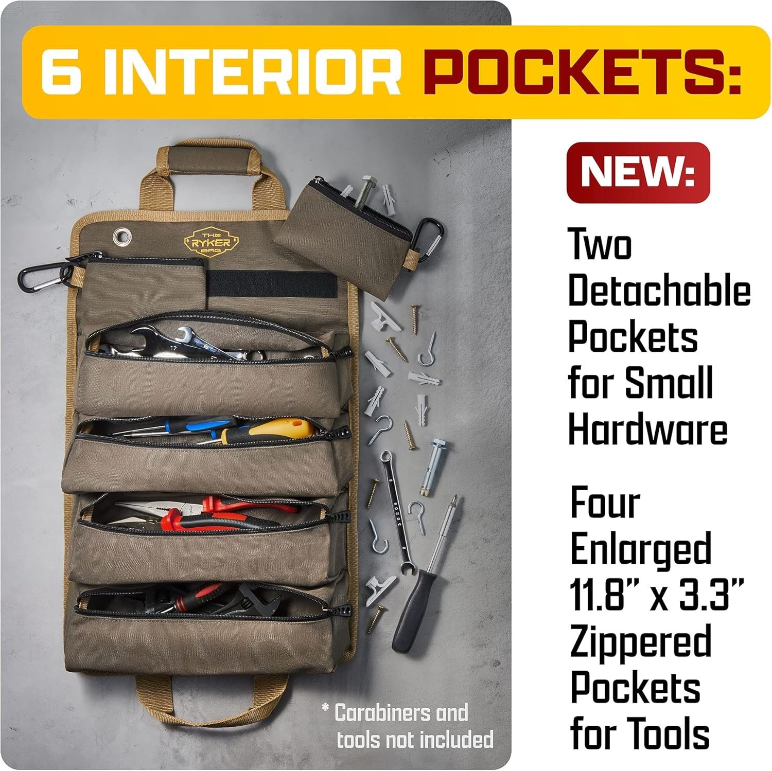 The Ryker Roll Up Tool Bag Organizer Gifts for Dad. Heavy Duty Motorcycle Too…