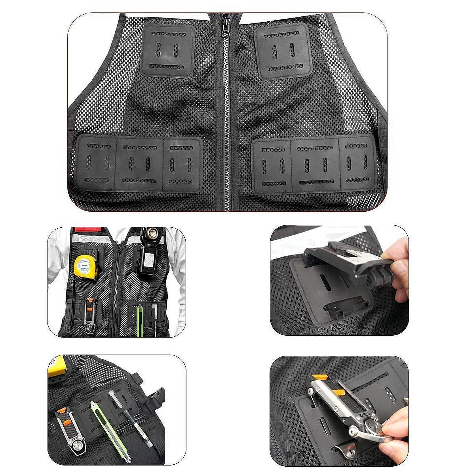 Electrician Tool Vest Carpenters for Men Women Heavy Duty with Pockets Black