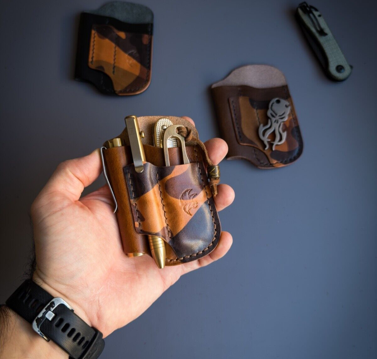 Leather Edc Pocket Organizer, Leather Edc Pouch, Edc Caddy, EDC Gear Pouch