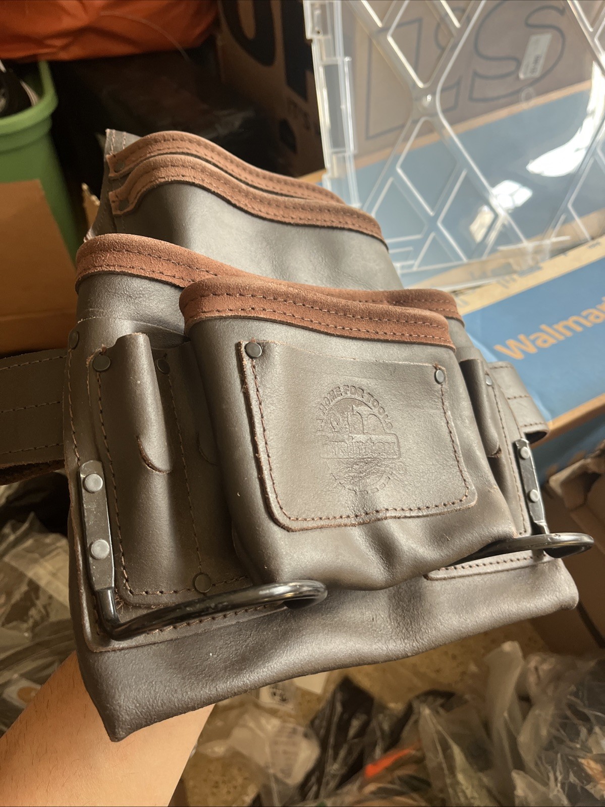 Graintex PS1234 10-Pocket Oil Tanned Leather Tool Pouch for Construction Trades