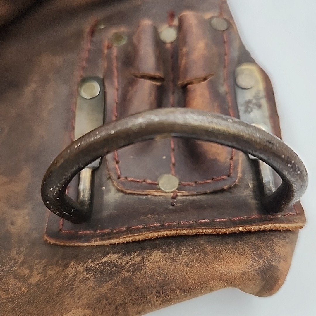Vintage Leather Tool Belt HEAVY DUTY Home Depot Multi Pocket Carpenters Pouches