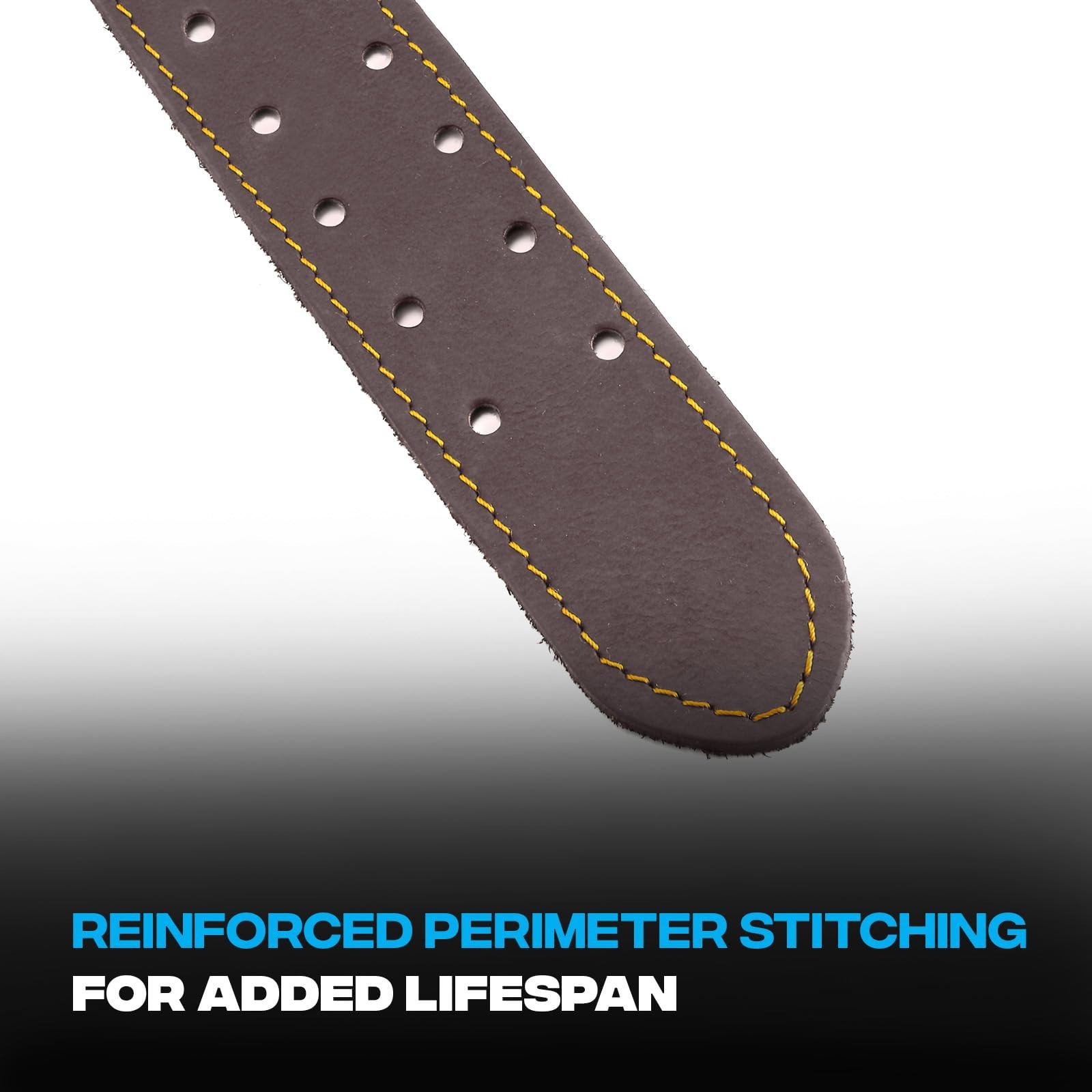 3″ Wide Full Grain Leather Tool Belt, Double Stitched, 27″-38″ Adjustable Length