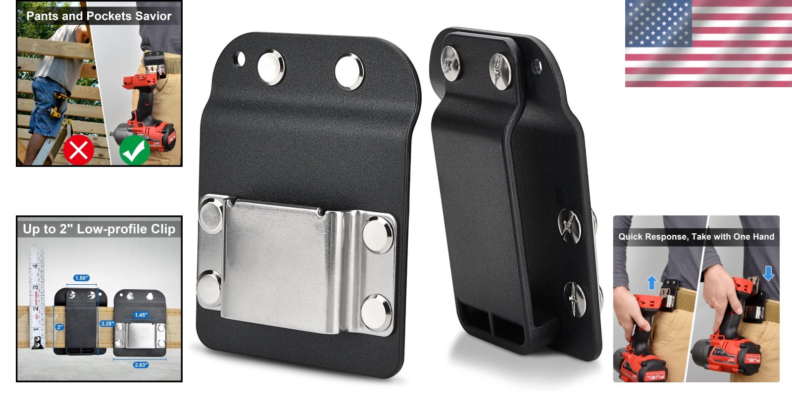 Quick Drill Holder Clip for Belt