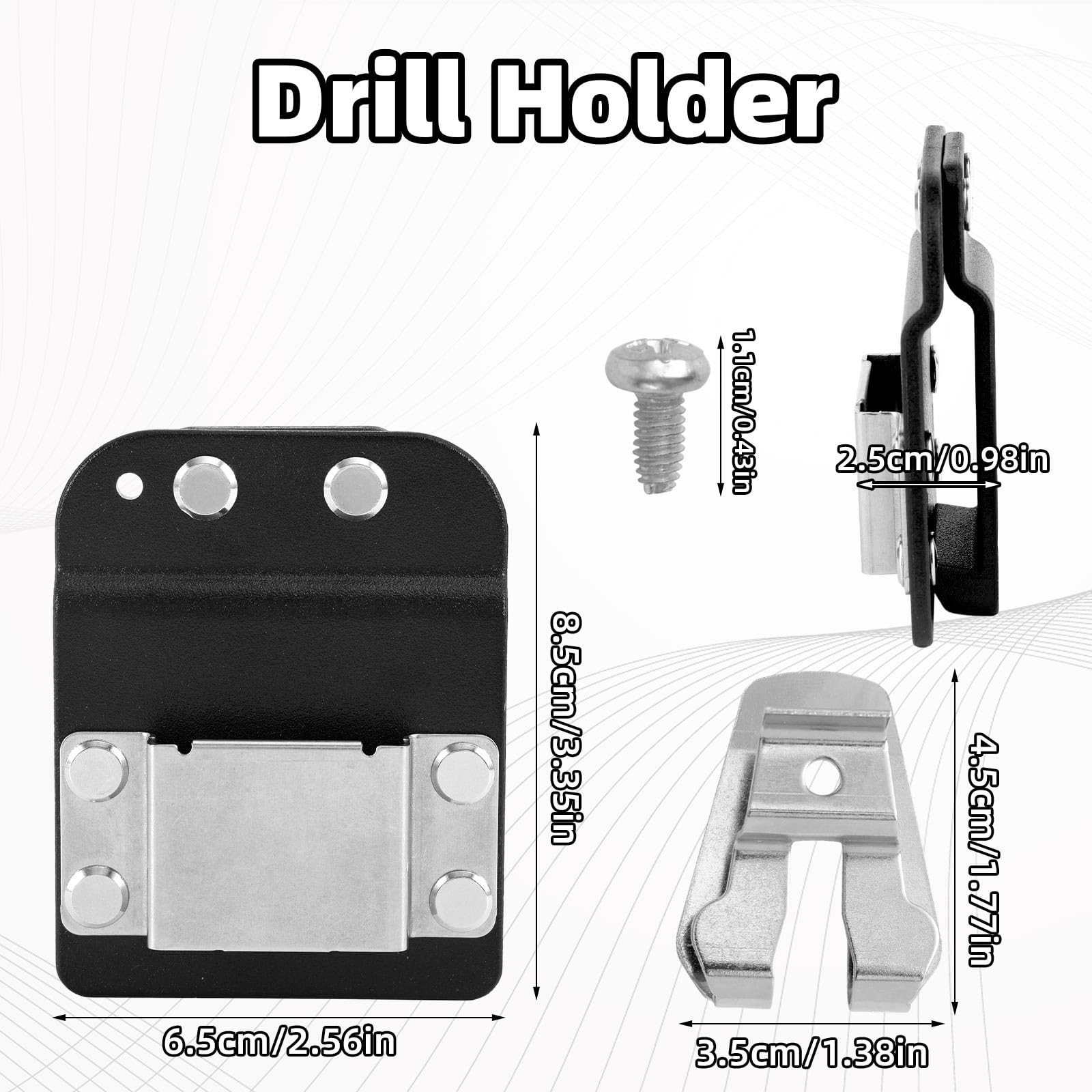 Drill Belt Clip, Quick Grab Tape Measure Holder Fits Up to 2″ Tool Belt Impac…