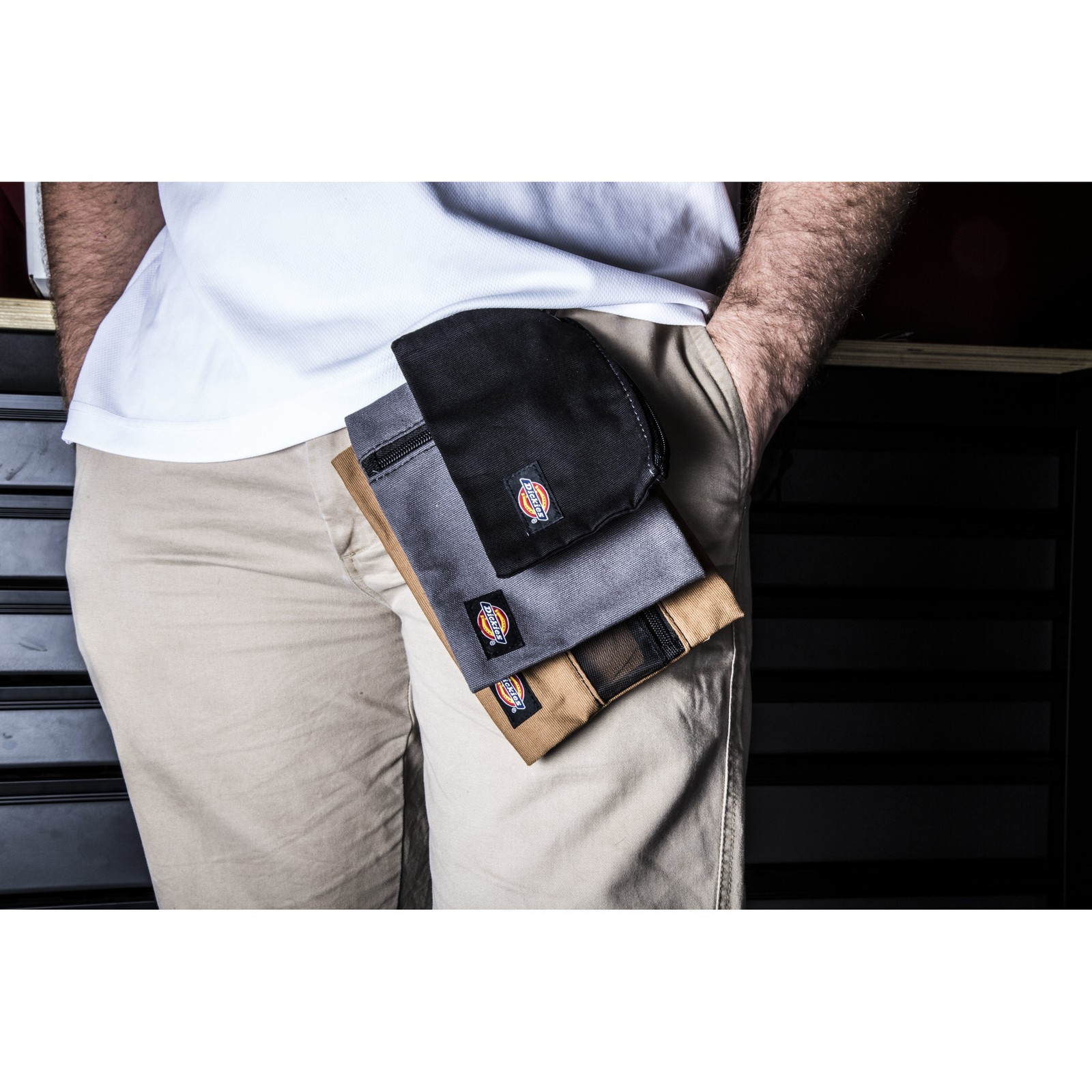 Tool Part Storage Bags 3 Piece Combo Set Small Gray Tan Dickies 57018