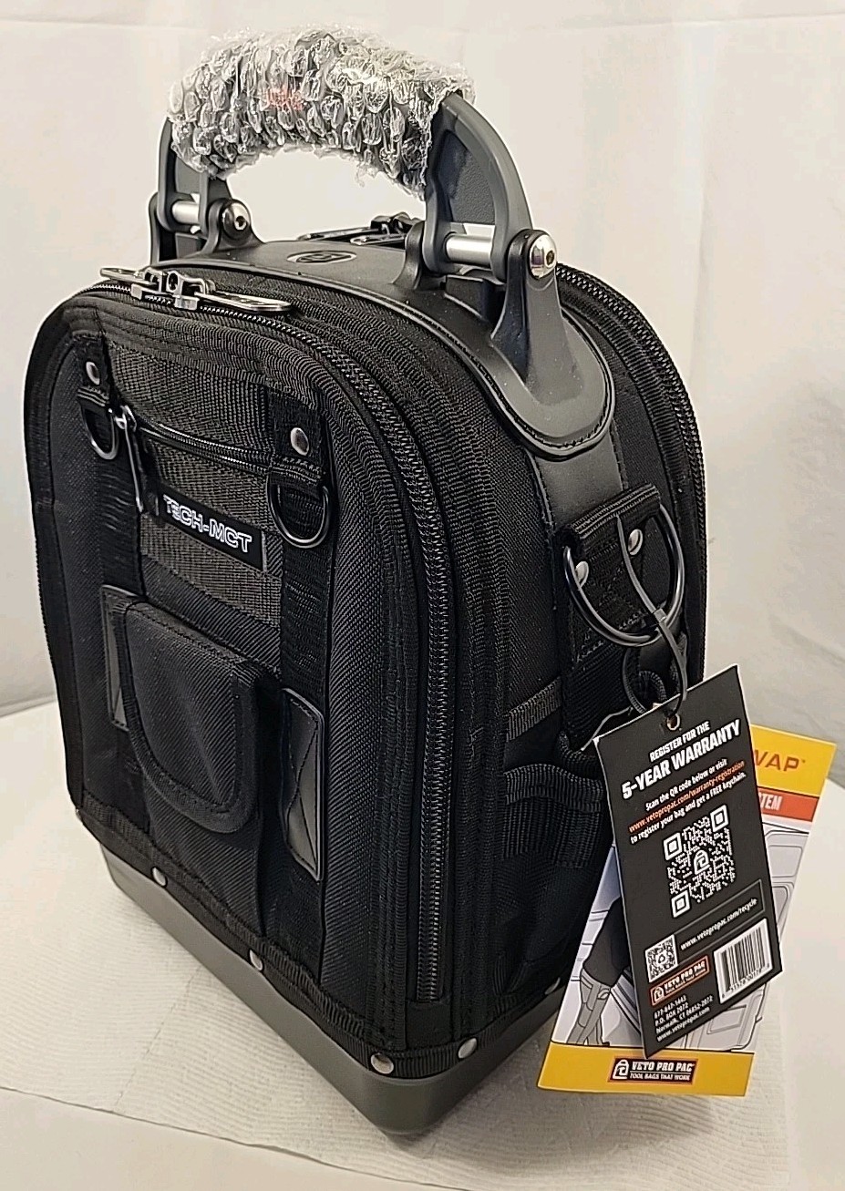 VETO PRO PAC 12 in 44 pocket weatherproof black nylon bag w/shoulder strap