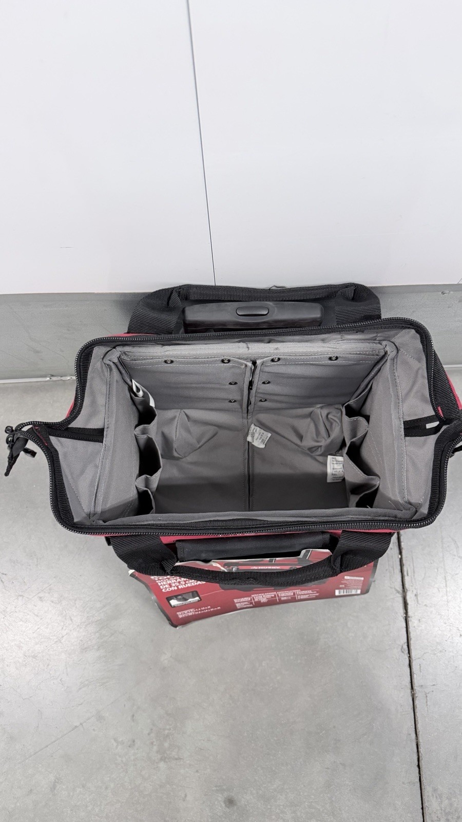 Husky 13-Pockets 14” Rolling Water Resistant Tool Tote Bag – Red/Black NEW