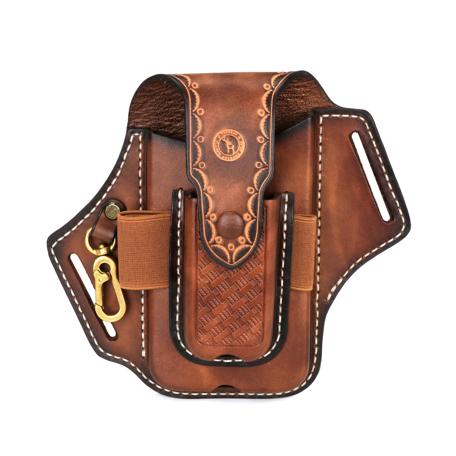 Tourbon Leather EDC Multitool Carry Sheath Belt Holster Pen Pouch Phone Case