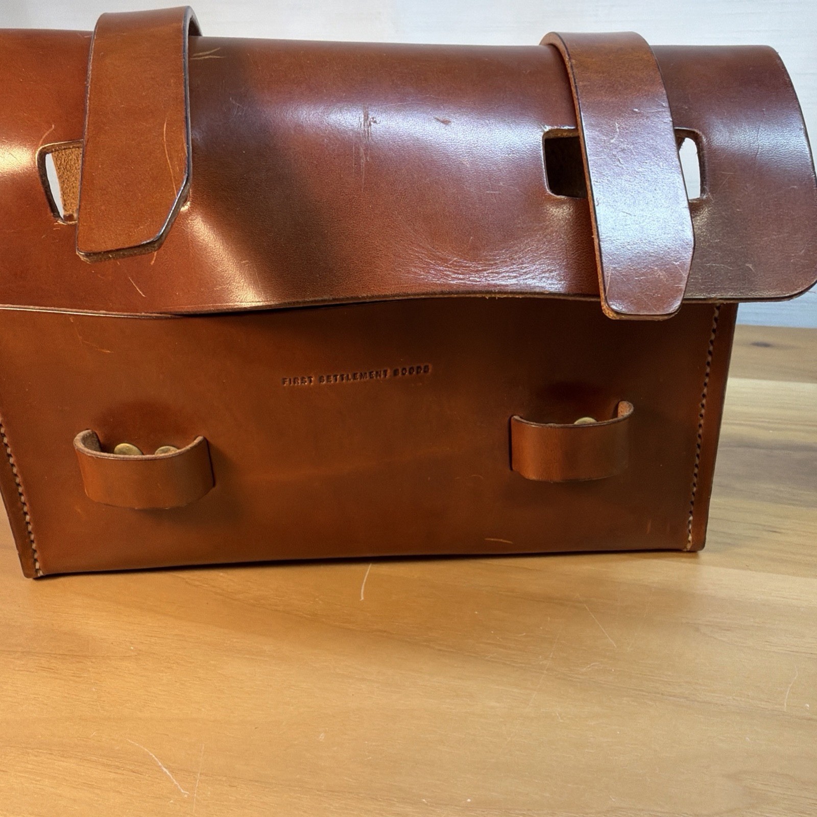 First Settlement Goods Leather Compact Toolbox Handmade Distressed 10x4x5″