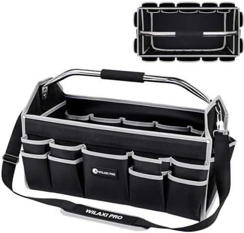 20in Tool Bags For Men Heavy Duty, 22 PCS Pockets Tool Bag Organizer Foldable…