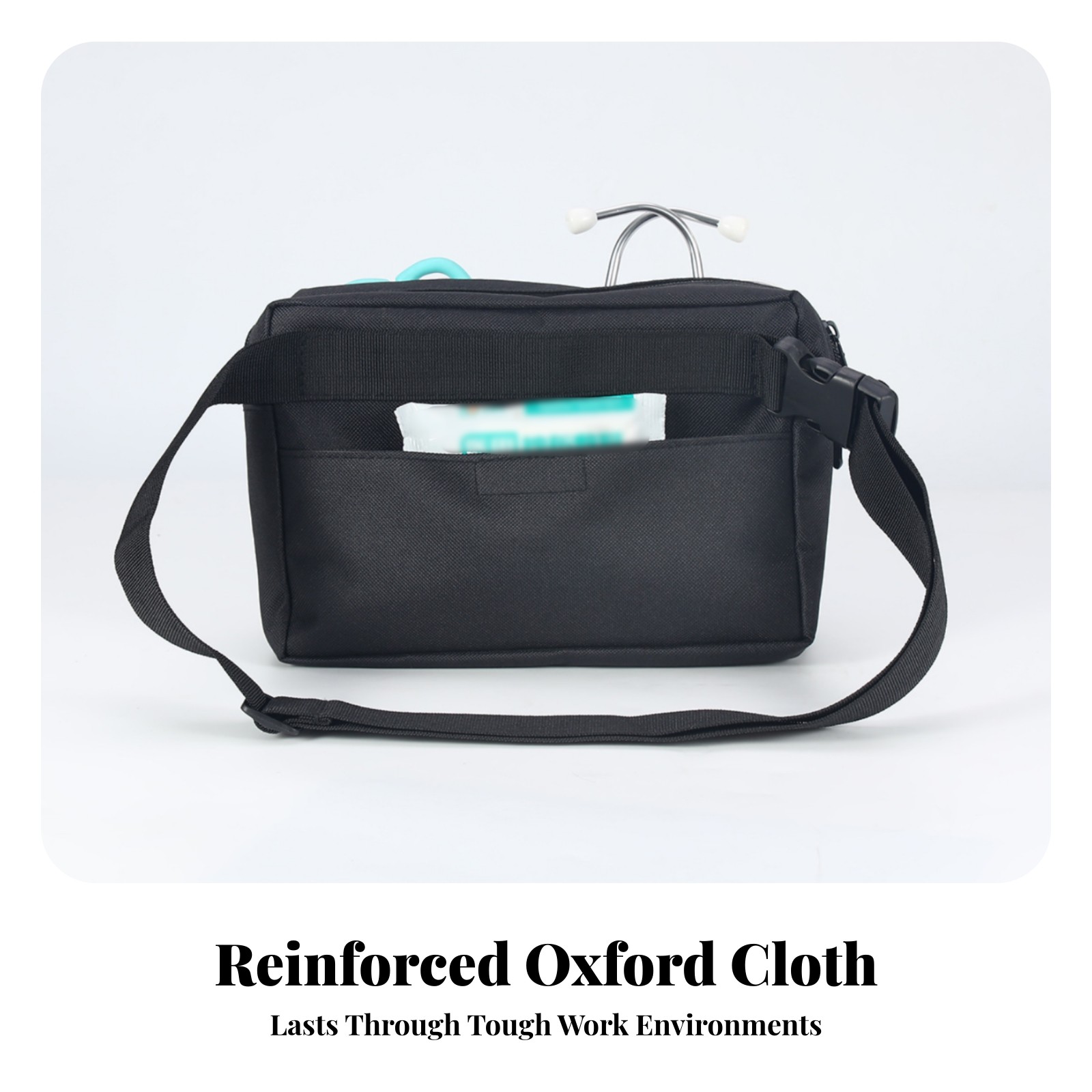 Zippered Tool Waist Bag 600D Oxford Cloth Waist Tool Bag Adjustable Strap