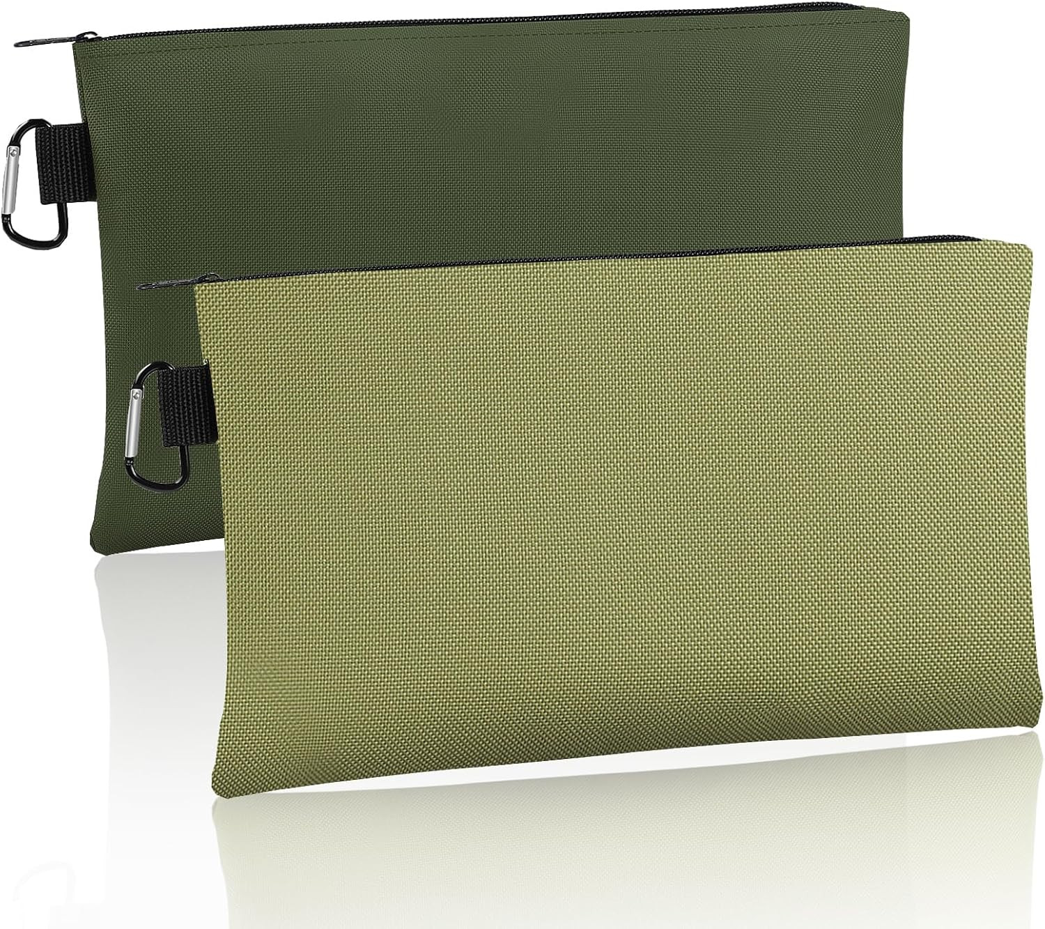 2Pack Waterproof Tool Pouch Zipper Bag 12″ x 7″ Heavy Duty Storage with Carabine