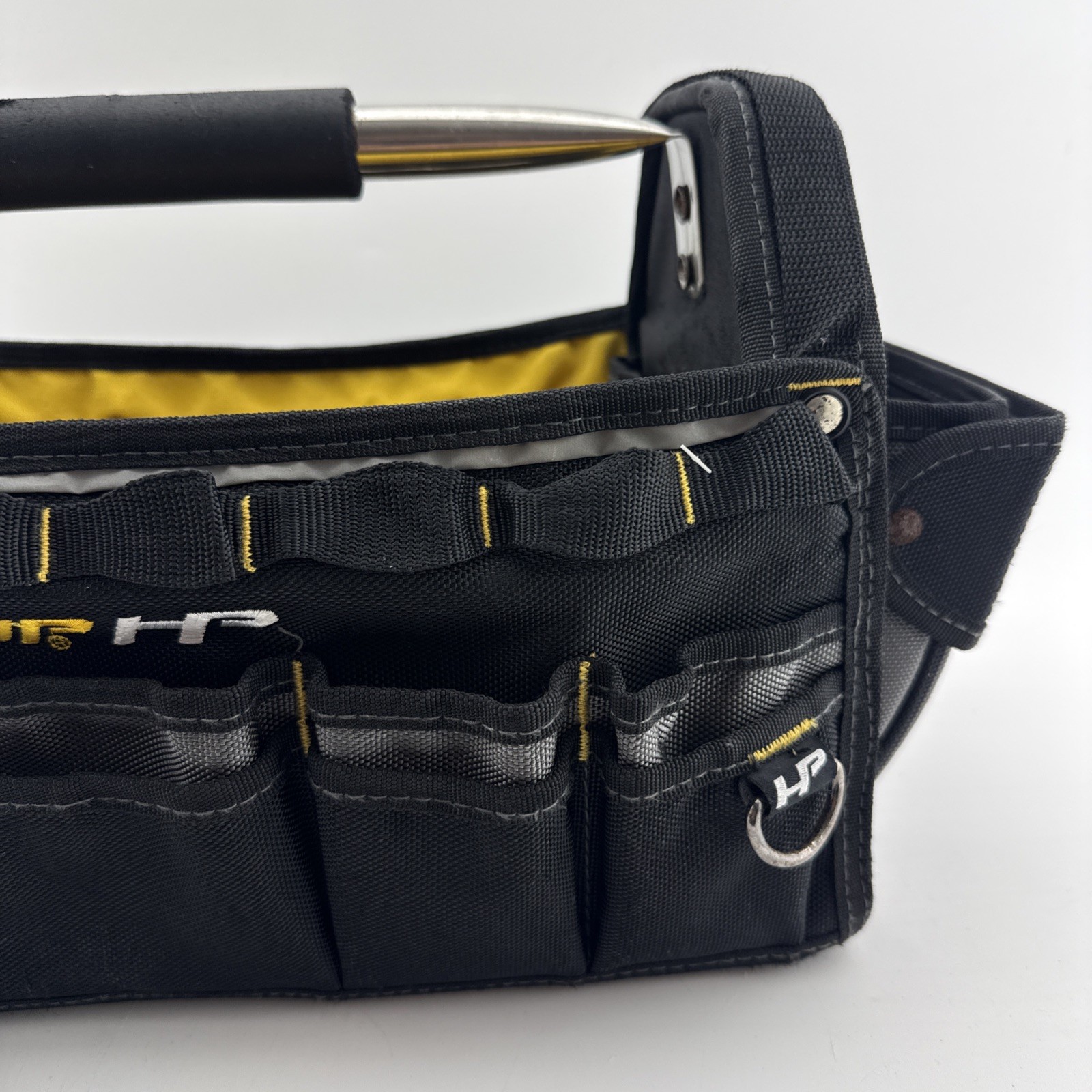 AWP HP Black Electrician Carpenter Work Tool Bag Cushioned Handle Wide Strap