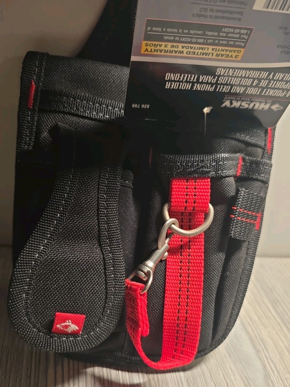 Husky Heavy Duty 4-Pocket Tool & Cell Phone Holder Belt Pouch New NOS