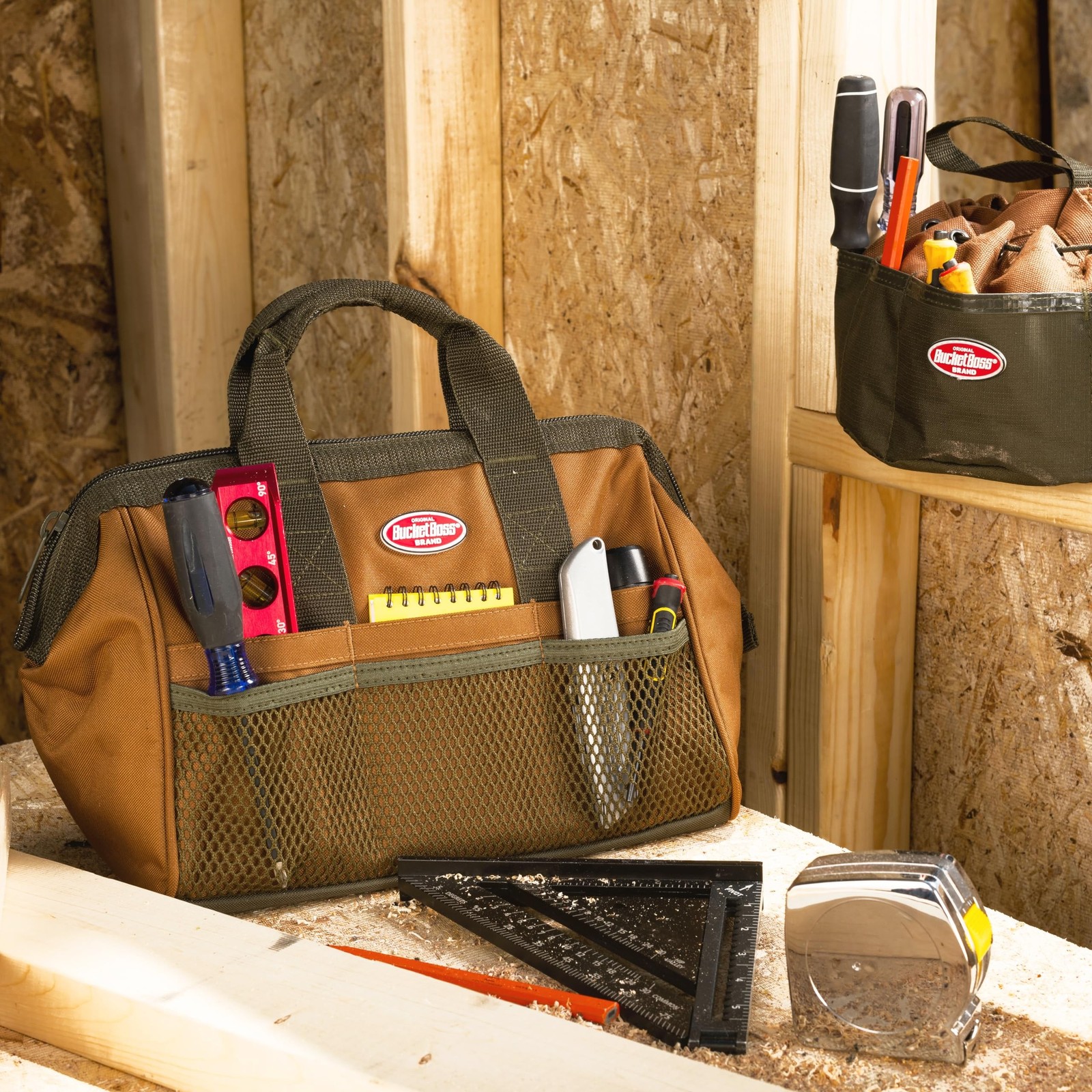 Bucket Boss Gatemouth 13 Tool Bag in Brown, 60013, 8 liters