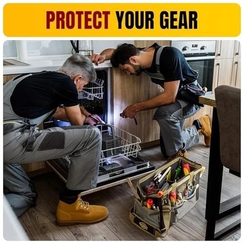 Heavy Duty Tool Bag 16 Inch 28 Pockets Waterproof 1680D Shoulder Strap