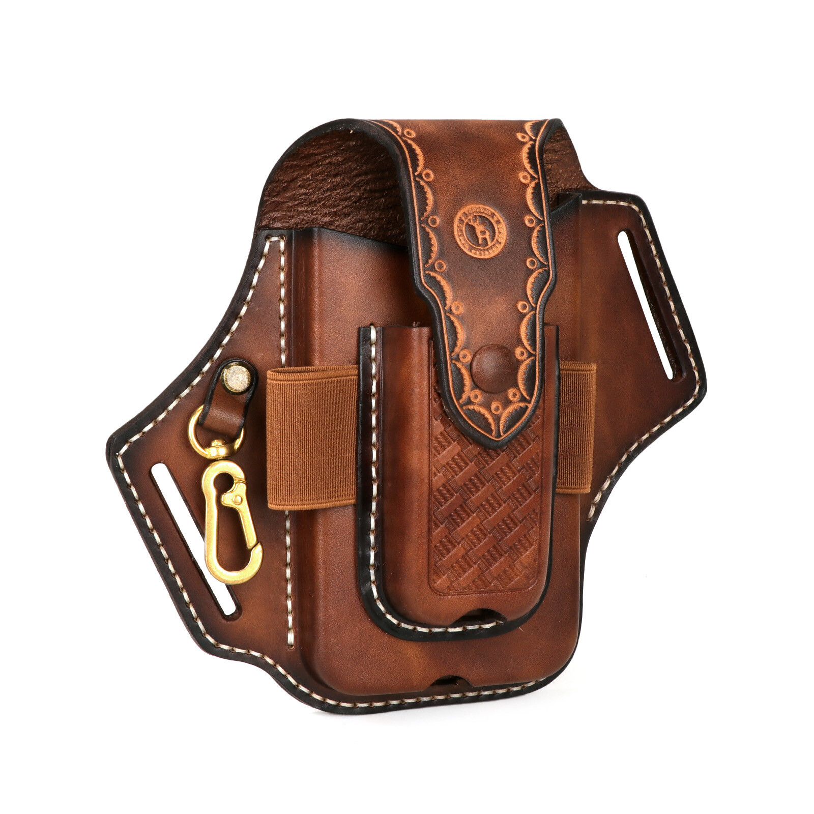 Tourbon Leather Phone Case EDC Bag Knife Sheath Belt Holster Flashlight Pouch