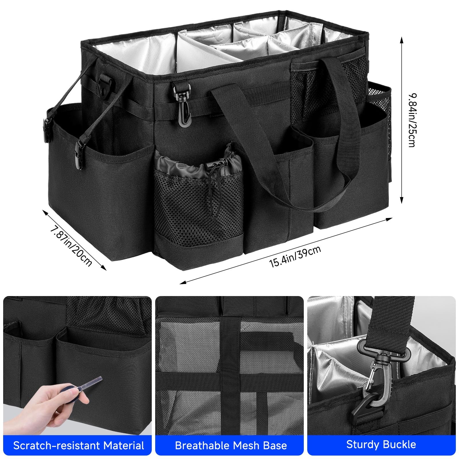 Cleaning Caddy Bag, Large Cleaning Supplies Organizer for Housekeepers, House…