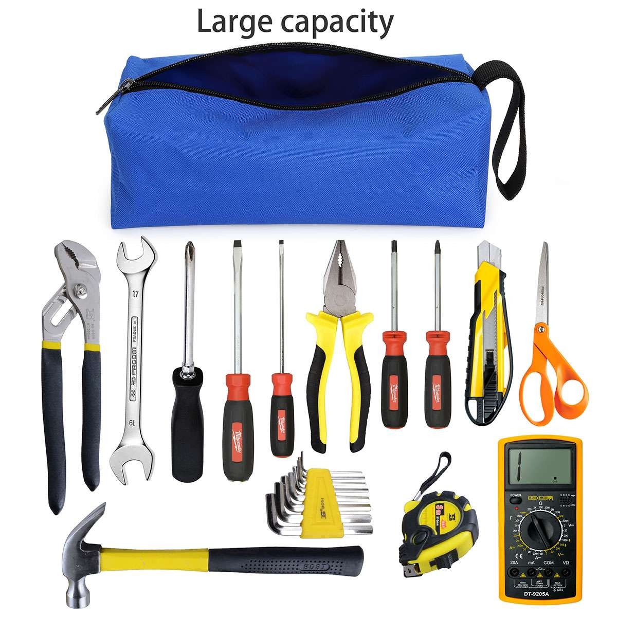 1/2 Pack Tool Pouches Oxford Tool Bag Zipper Small Multipurpose Organizer Case