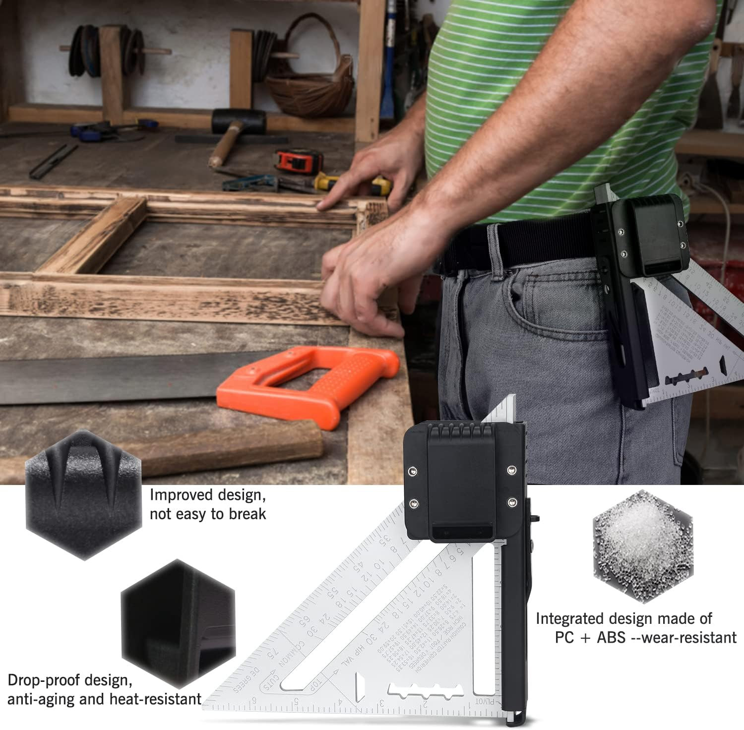 Rafter Square Belt Clip for 7In Rafter Square – Left and Right Bidirectional Squ
