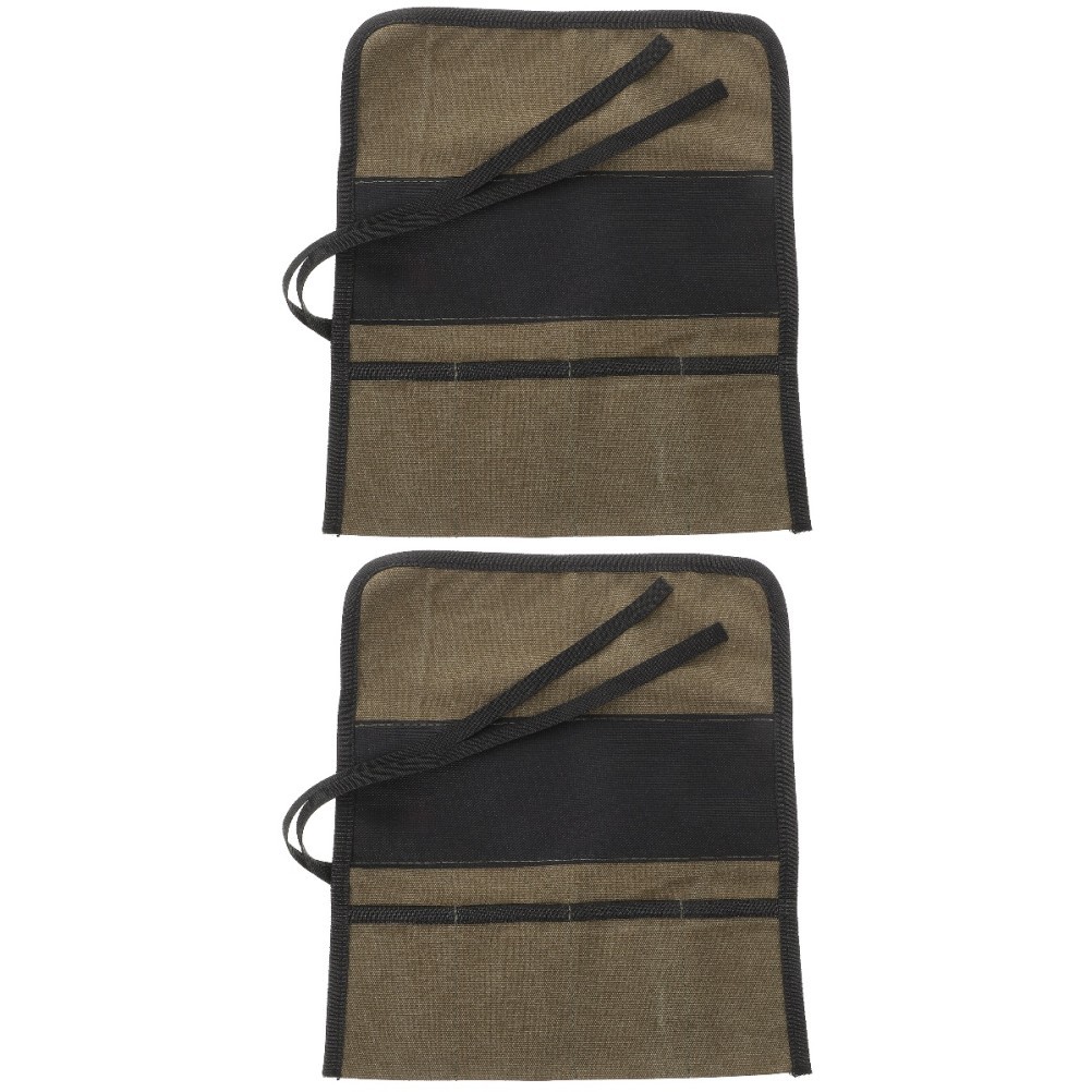 2 Count Tool Roll Woodworking Pouch Carpenter Canvas Bag with Zipper