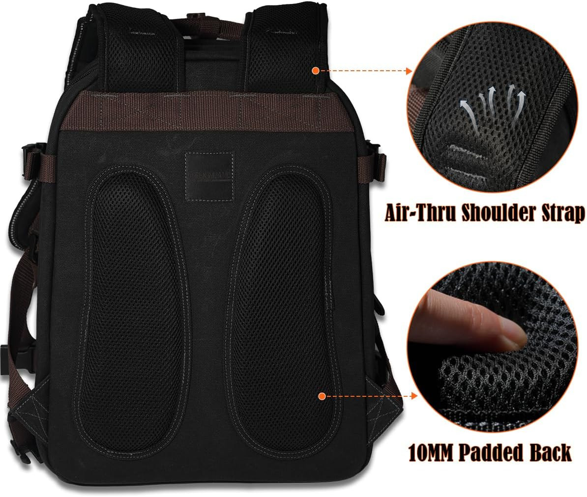 90-Pockets Electrician Backpack, Wax-Canvas Tool Backpack Heavy Duty, Convenient