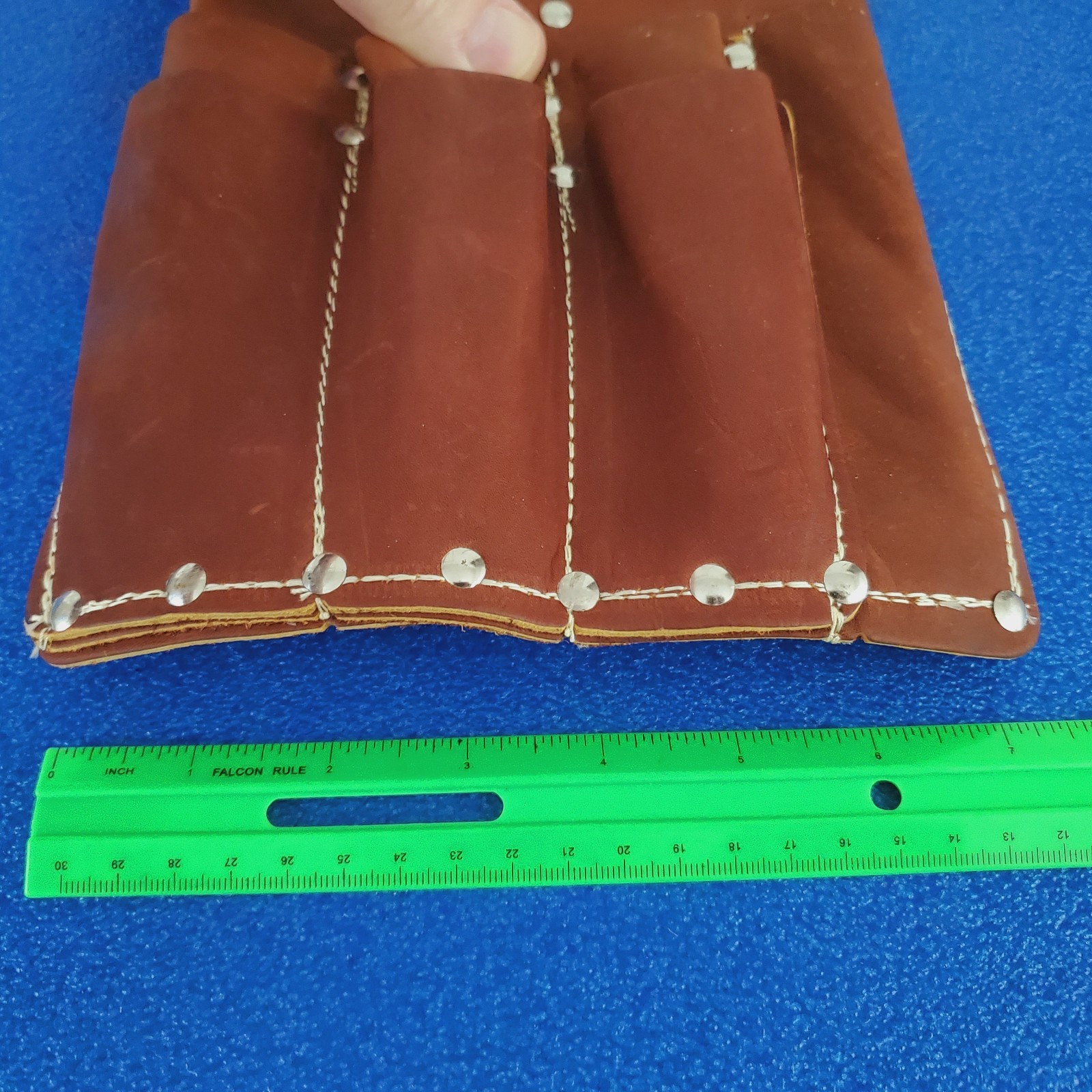 NOS Estex 1148 Leather Tool Pouch 7 Pckt Military Linesman 5140-00-408-1456 USA