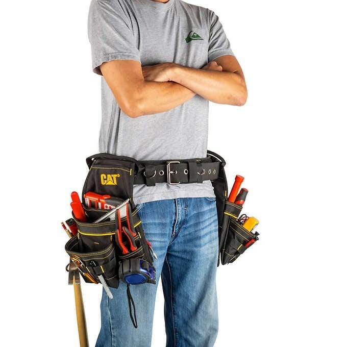 NEW – CAT CATERPILLAR Tool Belt Multi-Purpose – 32 To 48 in. 2-Bag 19-Pocket