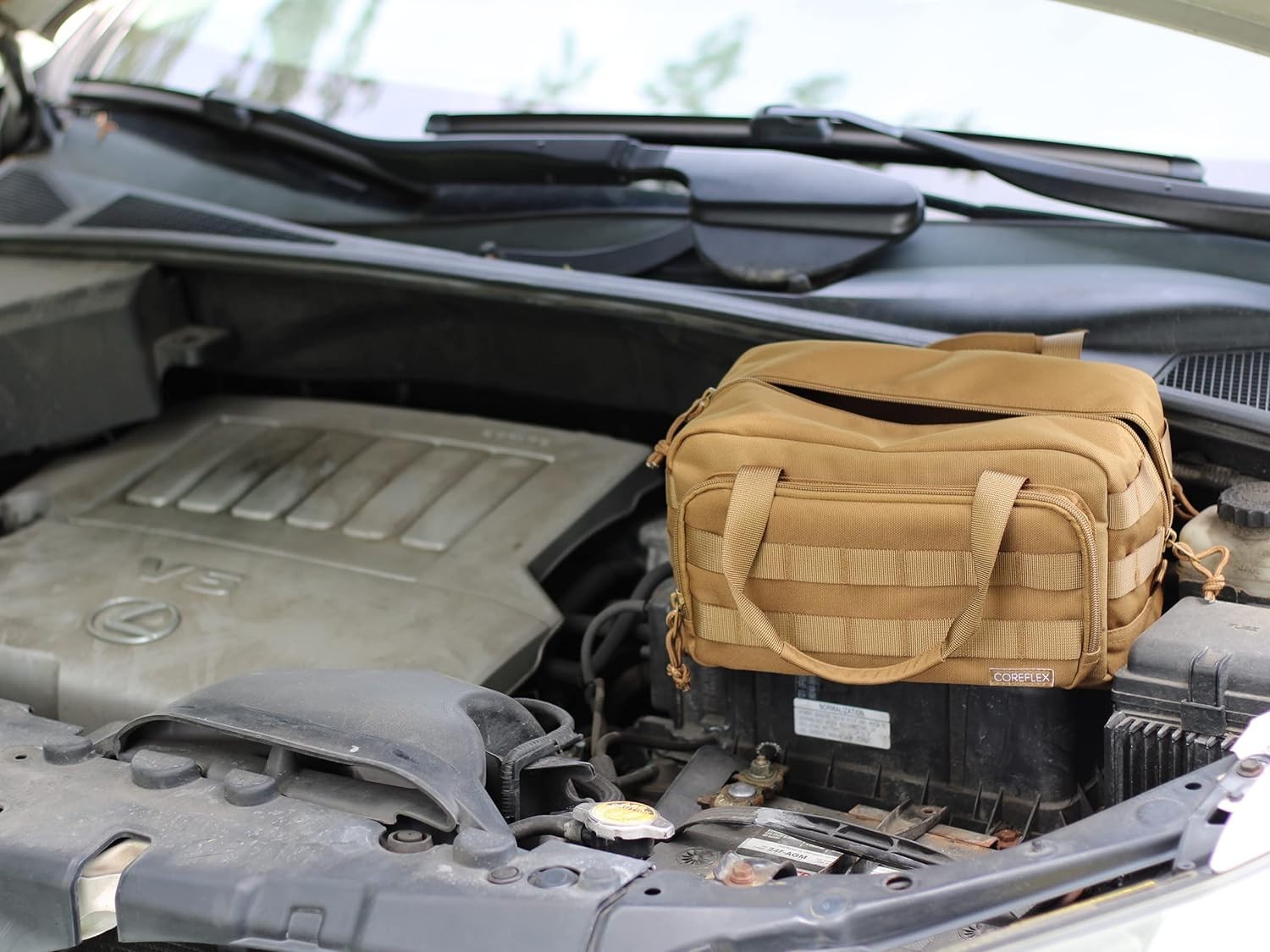 Water-Repellent Tactical Gear Bag with 9 Compartments for Tools and Accessories
