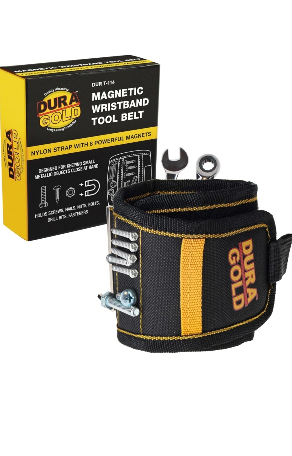 Magnetic Wristband Tool Belt with 8 Strong Magnets for Holder Holding Screws