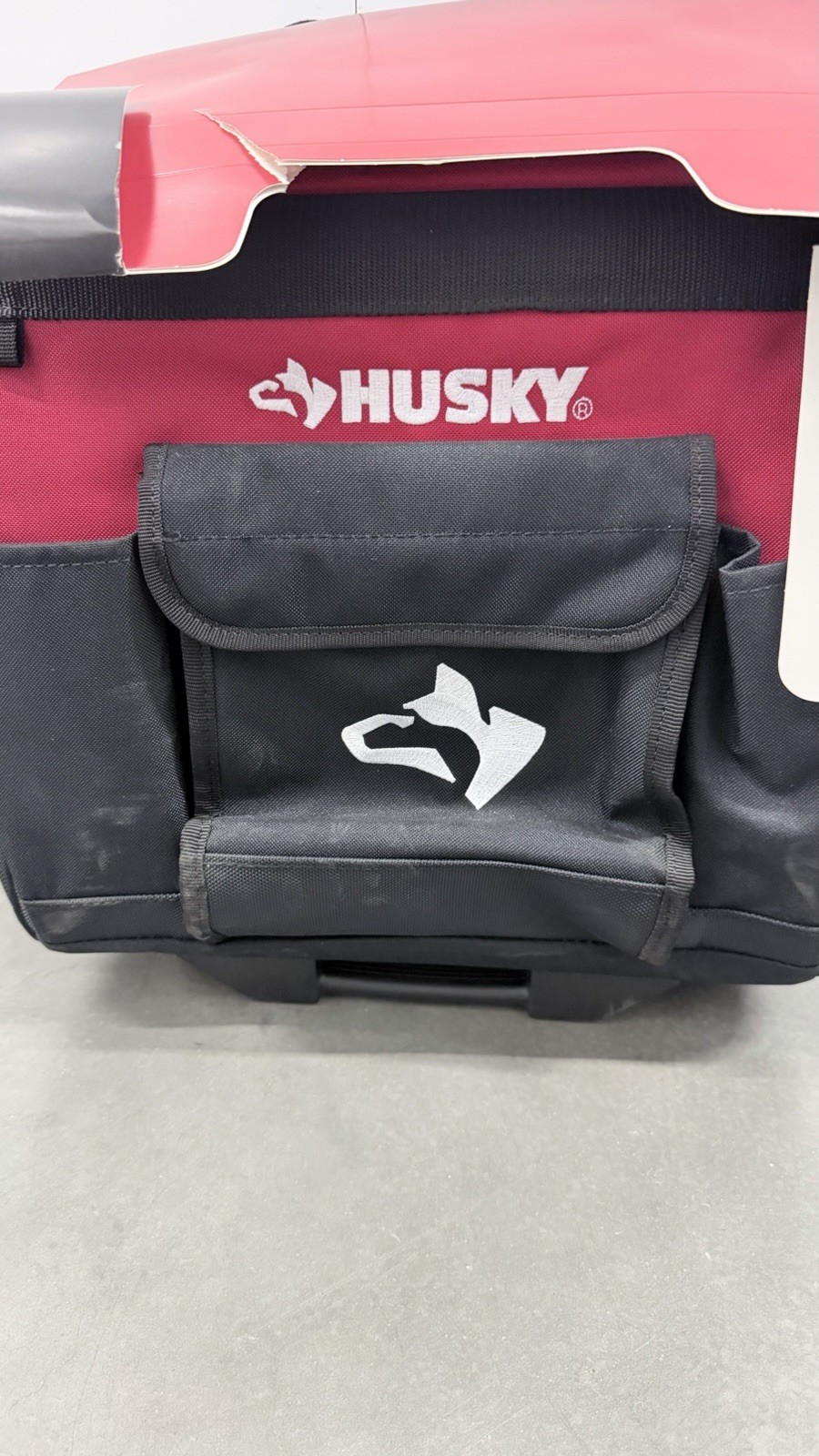 Husky 13-Pockets 14” Rolling Water Resistant Tool Tote Bag – Red/Black NEW