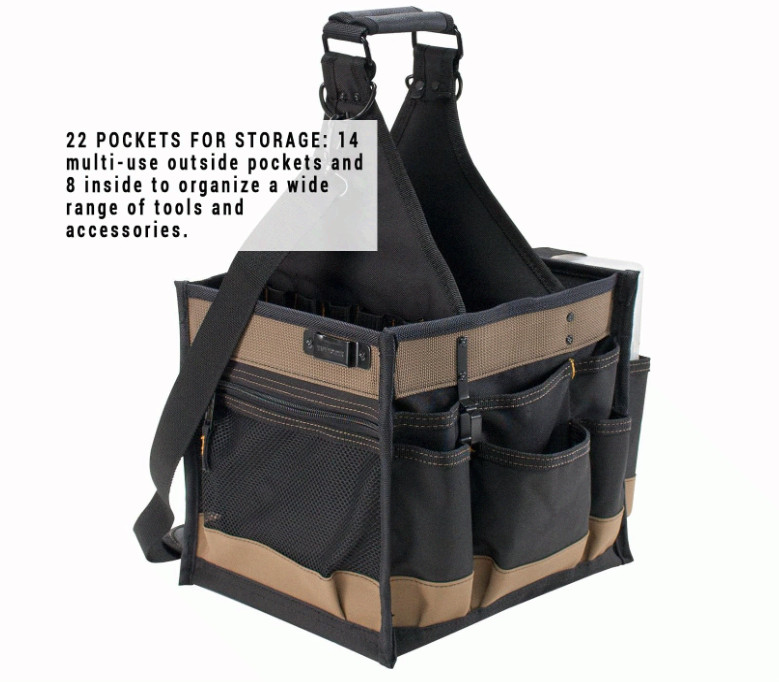 CLC 1528 Large Electrical and Maintenance Tool Carrier, Black