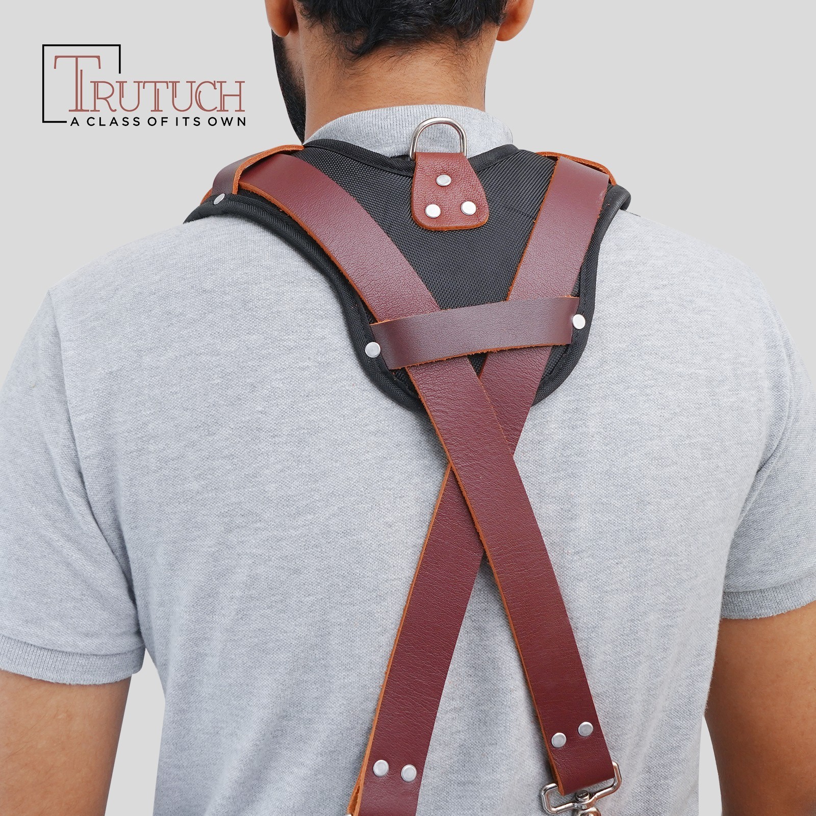 TRUTUCH Nylon and Leather Tool Belt with Leather Work Suspender | Framers