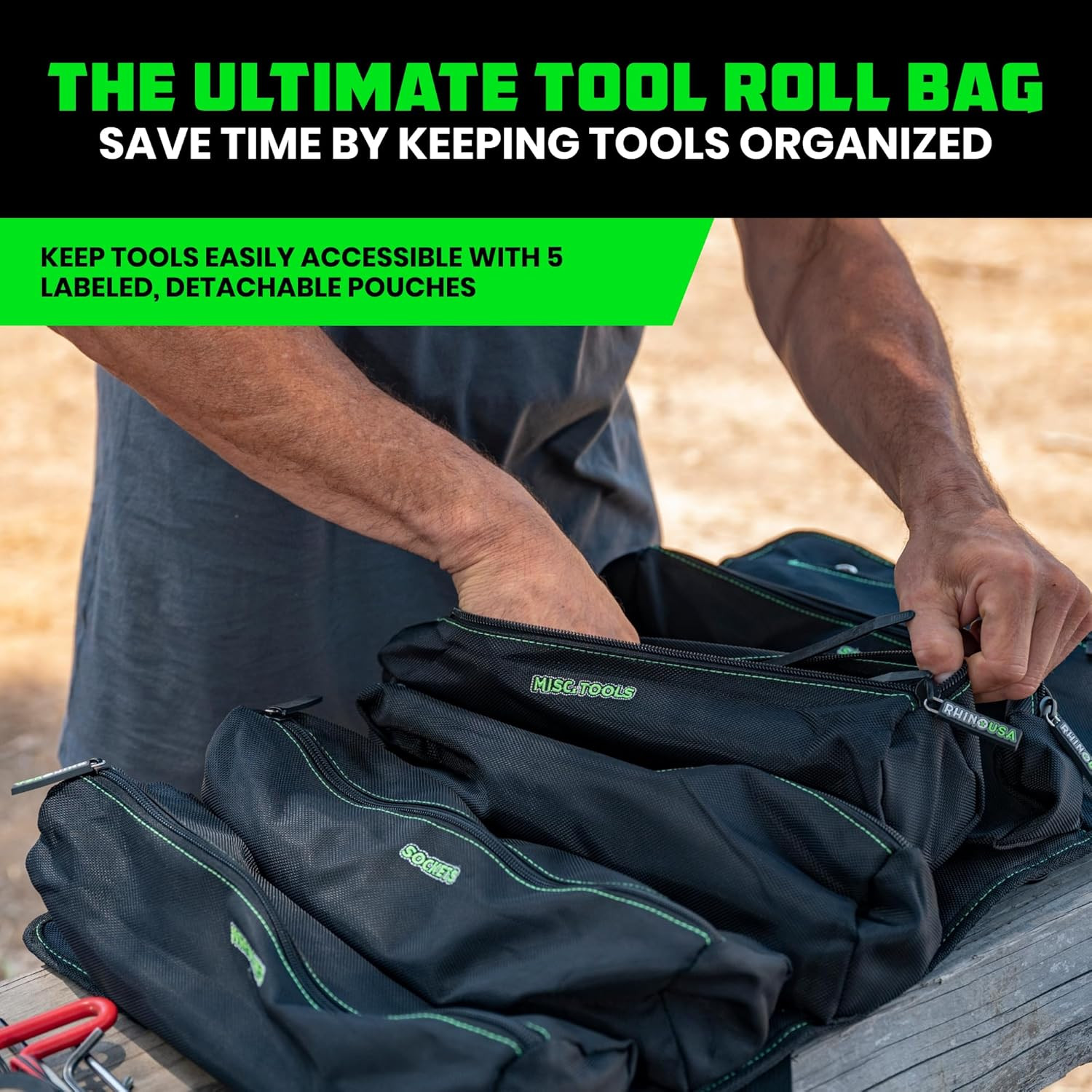 Tool Bag Roll – Heavy Duty Canvas Organizer Pouch for Tools – Ultimate Travel To