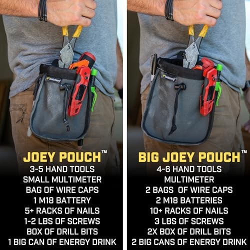 Clip-On Tool Belt Pouch for Electrician, HVAC, Plumber, Carpenter, Contractor –