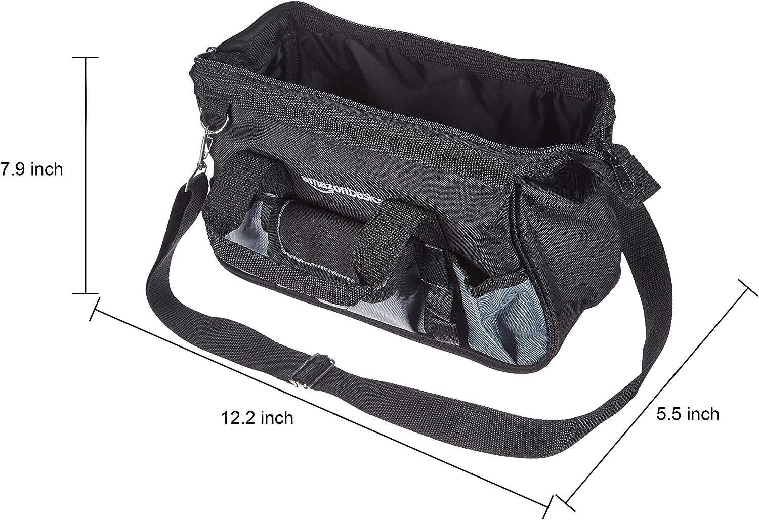 Amazon Basics Durable Wear-Resistant Tool Storage Bag with Adjustable Shoulder S
