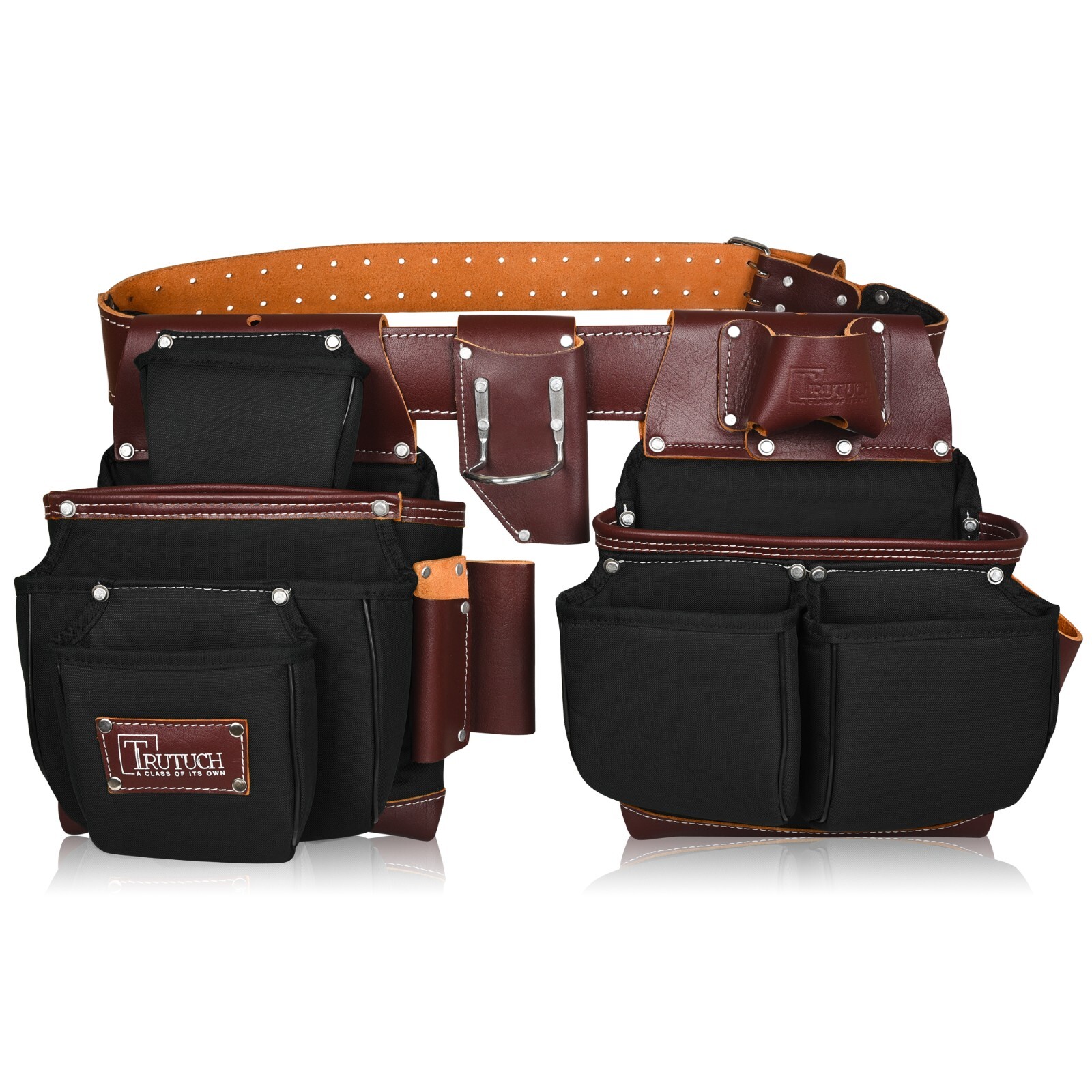 TRUTUCH Nylon and Leather Tool Belt with Leather Work Suspender | Electrician