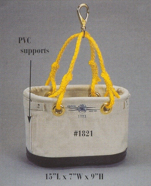ESTEX 1821 Heavy Duty Canvas Lineman -15-pocket-oval-bag-pockets-inside-w-rope